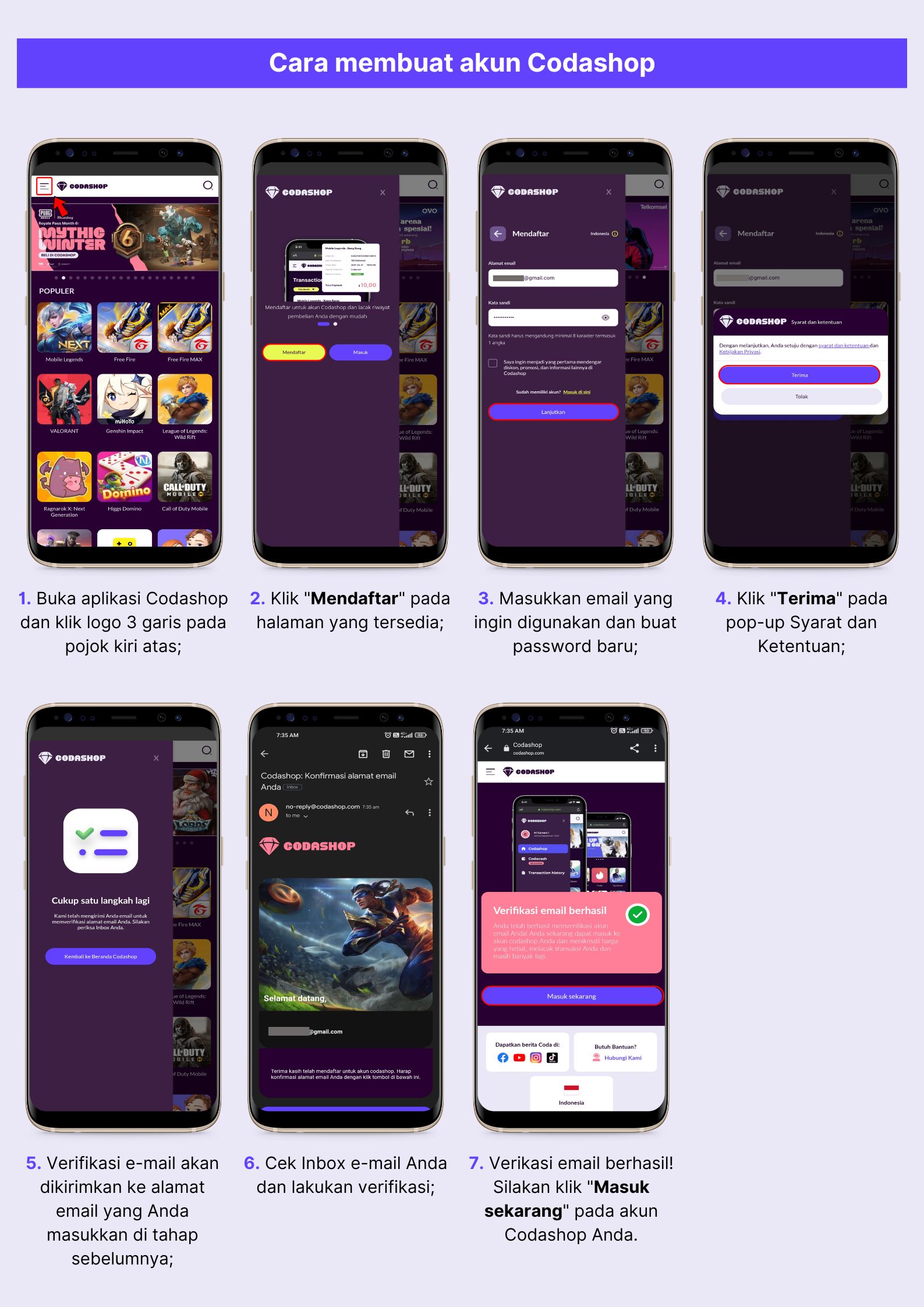 Cara membuat akun Codashop – Codashop Indonesia