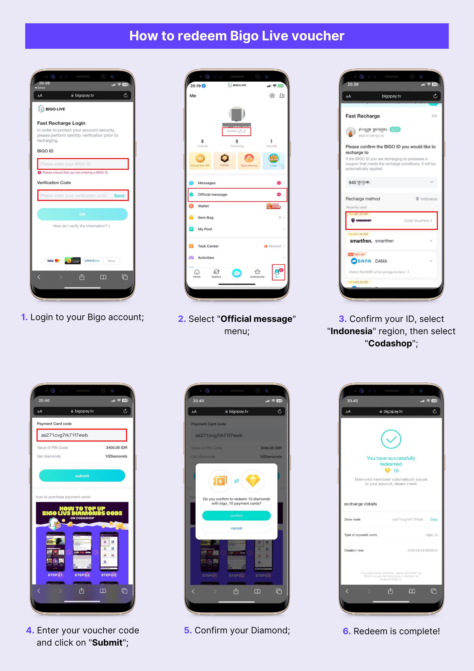 How to redeem Bigo Live voucher – Codashop Indonesia