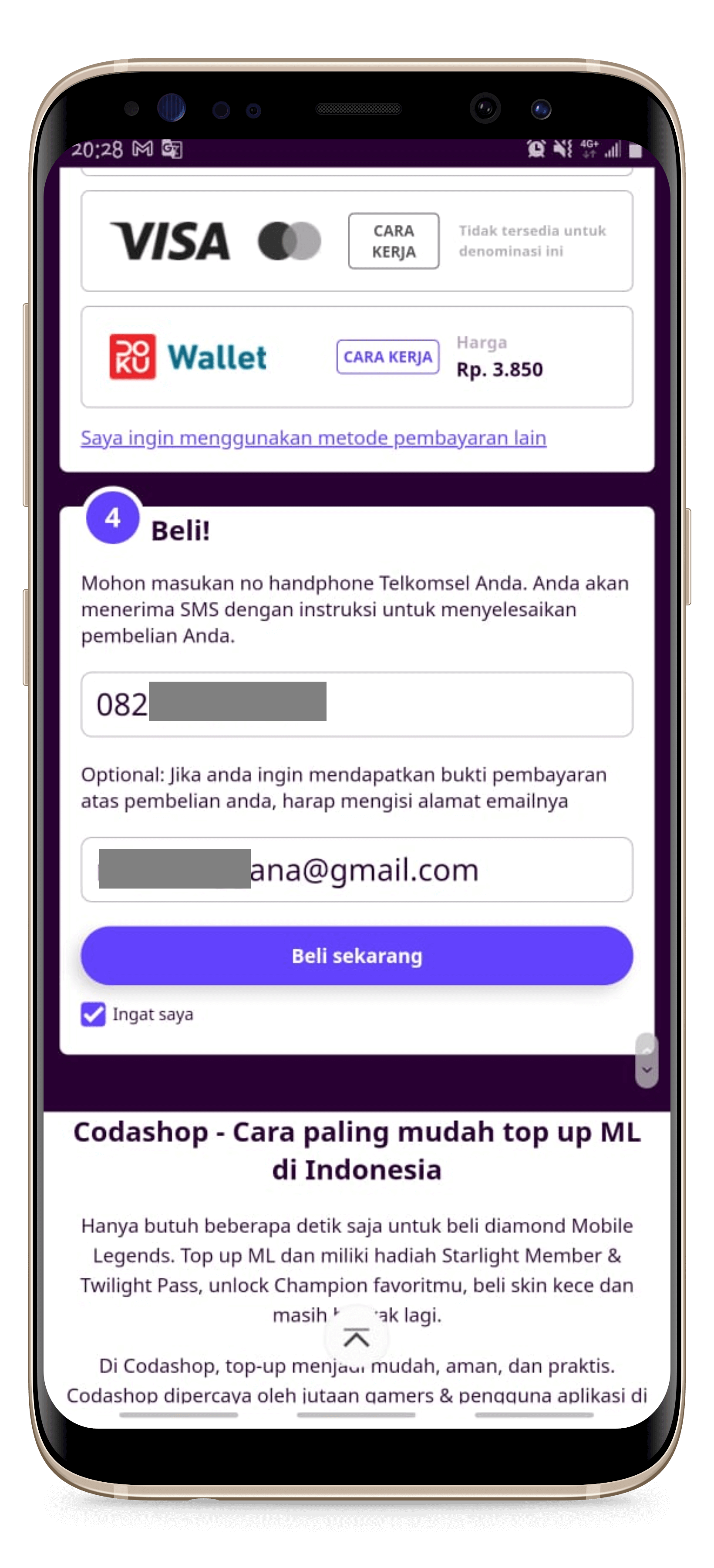 Cara Melakukan Pembayaran dengan Pulsa Telkomsel – Codashop Indonesia