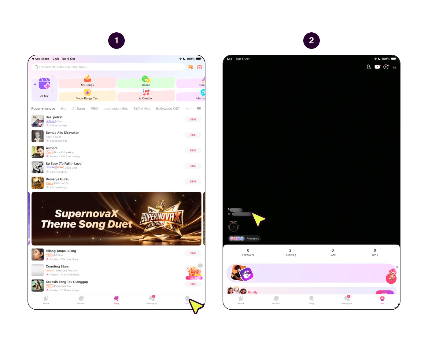 Langkah menemukan SID StarMaker.