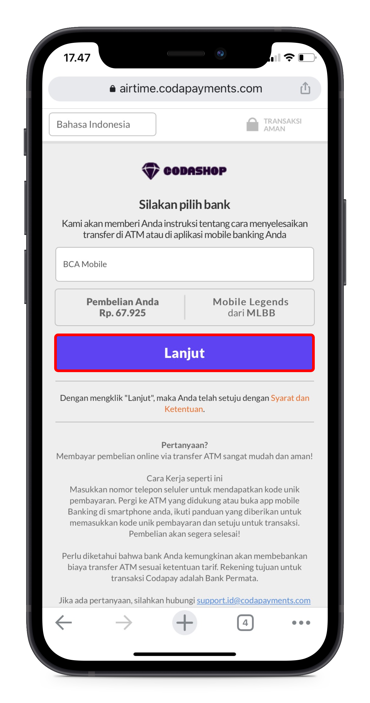 Cara Melakukan Pembayaran dengan Saldo ATM - BCA Mobile – Codashop ...