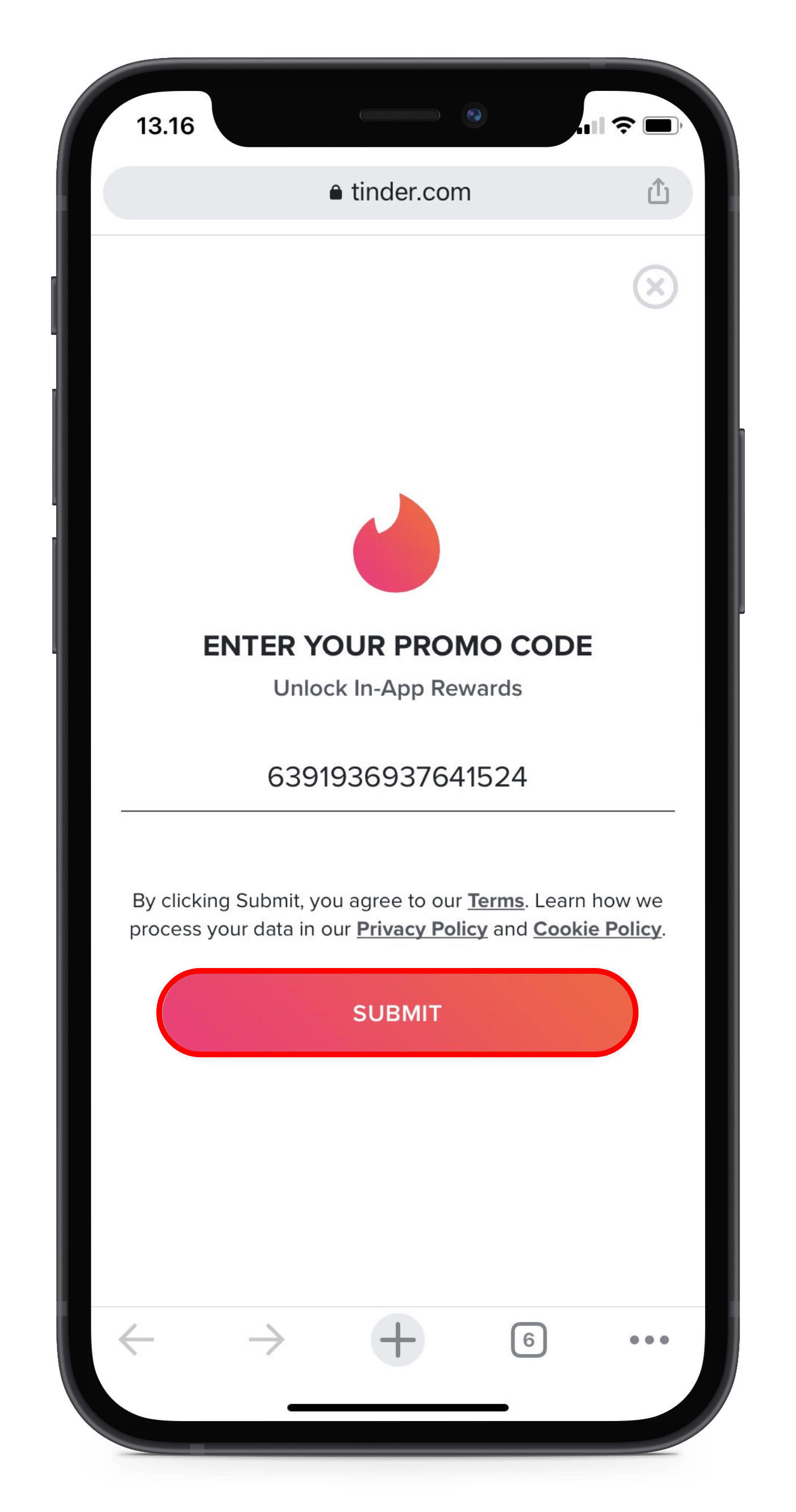 Tinder code generator